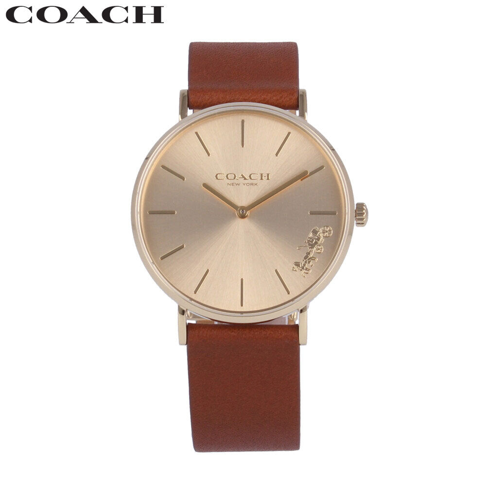 Coach Perry Gold Dial Brown Leather Strap Watch for Women - 14503331 Buy Now By Coach