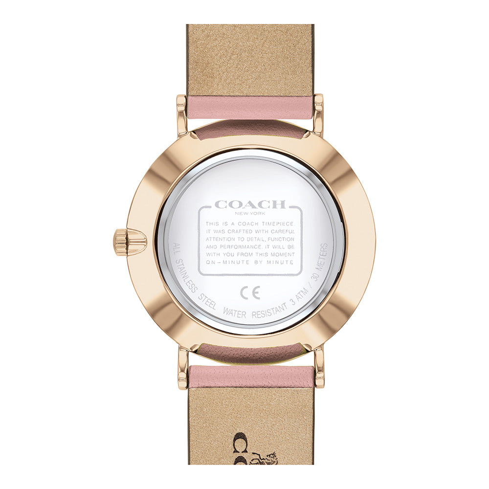 Coach Delancey Gold Dial Pink Leather Strap Watch for Women - 14503332 Buy Now By Coach