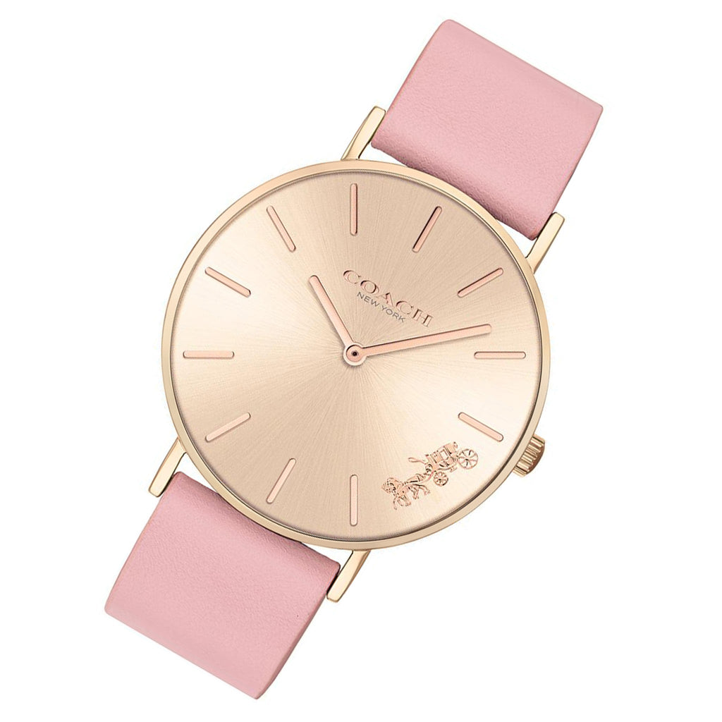 Coach Delancey Gold Dial Pink Leather Strap Watch for Women - 14503332 Buy Now By Coach