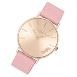 Coach Delancey Gold Dial Pink Leather Strap Watch for Women - 14503332 Buy Now By Coach