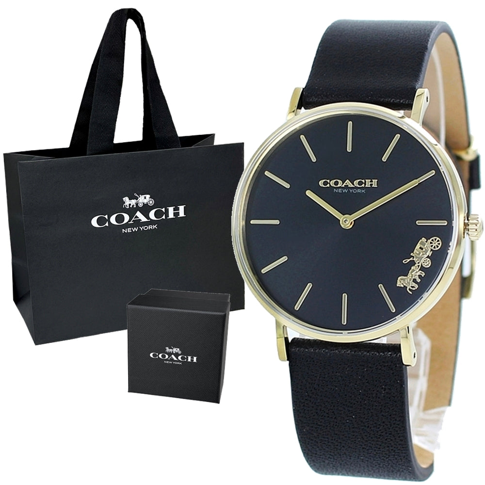 Coach Perry Black Dial Black Leather Strap Watch for Women - 14503333-C Buy Now By Coach