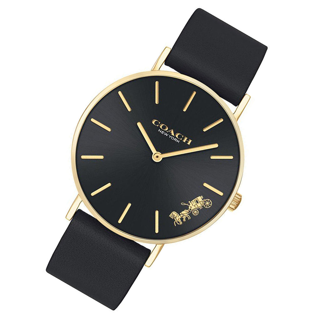 Coach Perry Black Dial Black Leather Strap Watch for Women - 14503333-C Buy Now By Coach