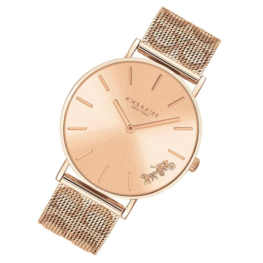 Coach Perry Rose Gold Dial Rose Gold Mesh Bracelet Watch for Women - 14503343 Buy Now By Coach