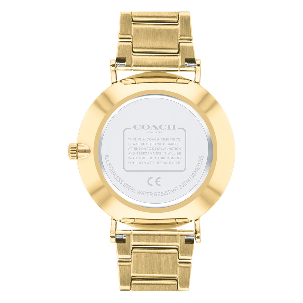 Coach Perry White Dial Gold Steel Strap Watch for Women - 14503345 Buy Now By Coach