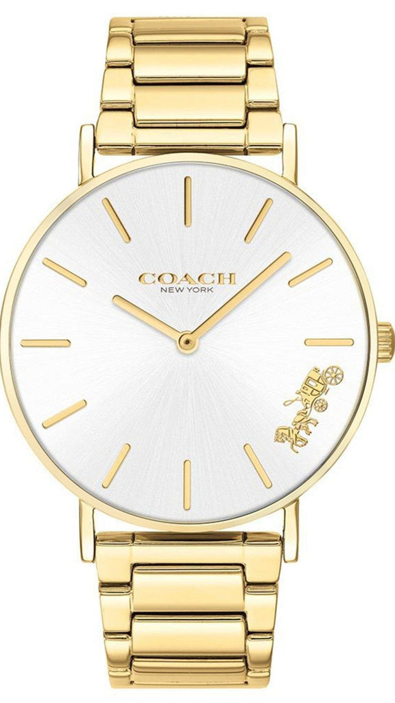 Coach Perry White Dial Gold Steel Strap Watch for Women - 14503345 Buy Now By Coach