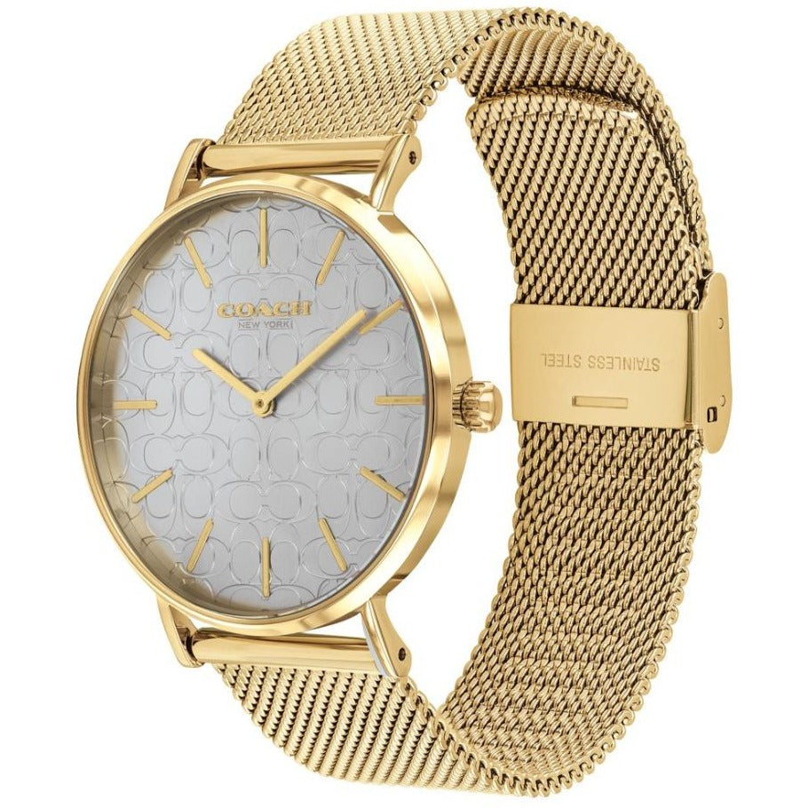 Coach Perry Silver Dial Gold Mesh Bracelet Watch for Women - 14503385 Buy Now By Coach