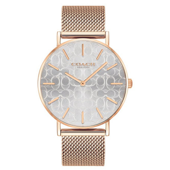 Coach Perry Silver Dial Rose Gold Mesh Bracelet Watch for Women - 14503386 Buy Now By Coach