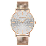 Coach Perry Silver Dial Rose Gold Mesh Bracelet Watch for Women - 14503386 Buy Now By Coach
