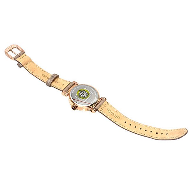 Coach Madison Diamonds White Dial Beige Leather Strap Watch for Women - 14503394 Buy Now By Coach