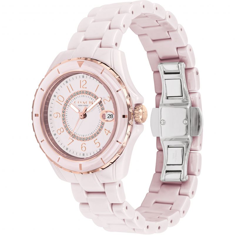 Coach Preston Pink Dial Pink Steel Strap Watch for Women - 14503463 Buy Now By Coach