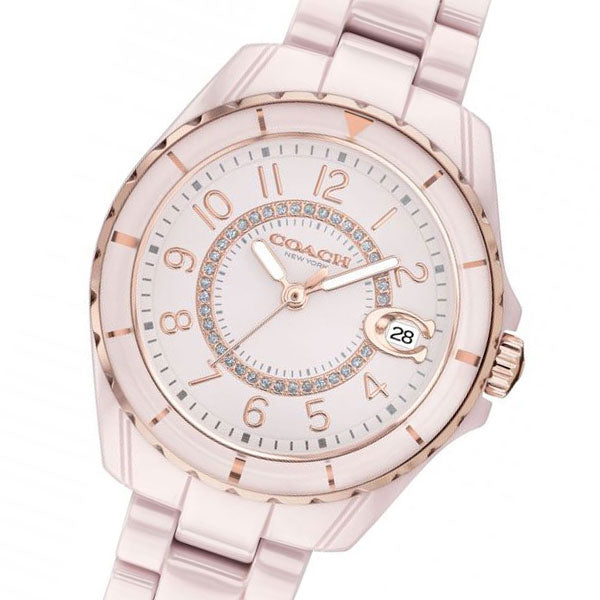 Coach Preston Pink Dial Pink Steel Strap Watch for Women - 14503463 Buy Now By Coach