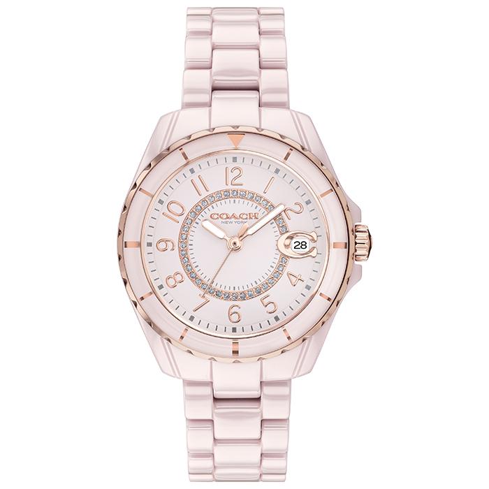 Coach Preston Pink Dial Pink Steel Strap Watch for Women - 14503463 Buy Now By Coach