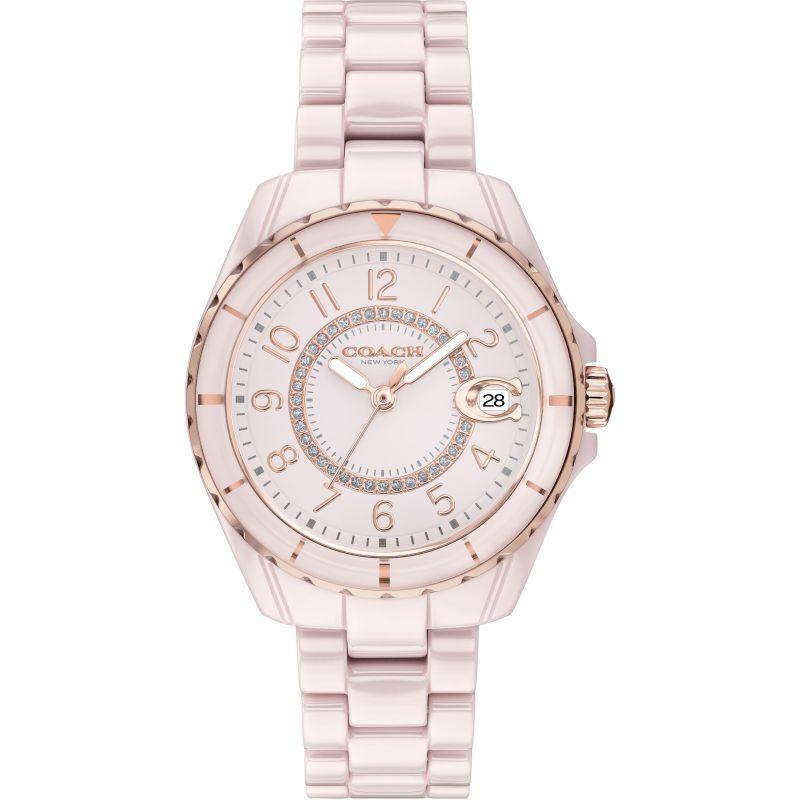 Coach Preston Pink Dial Pink Steel Strap Watch for Women - 14503465 Buy Now By Coach