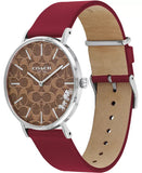 Coach Perry Coffee Brown Dial Red Leather Strap Watch for Women - 14503474 Buy Now By Coach