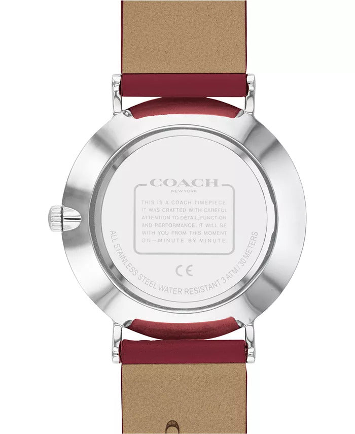 Coach Perry Coffee Brown Dial Red Leather Strap Watch for Women - 14503474 Buy Now By Coach