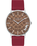 Coach Perry Coffee Brown Dial Red Leather Strap Watch for Women - 14503474 Buy Now By Coach