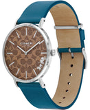 Coach Perry Coffee Dial Blue Leather Strap Watch for Women - 14503475 Buy Now By Coach