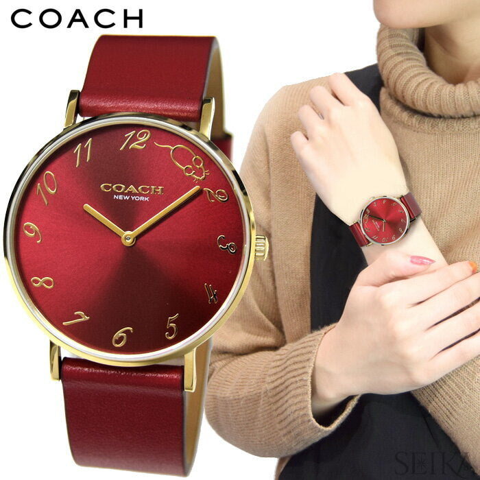 Coach Perry Red Dial Red Leather Strap Watch for Women - 14503486 Buy Now By Coach