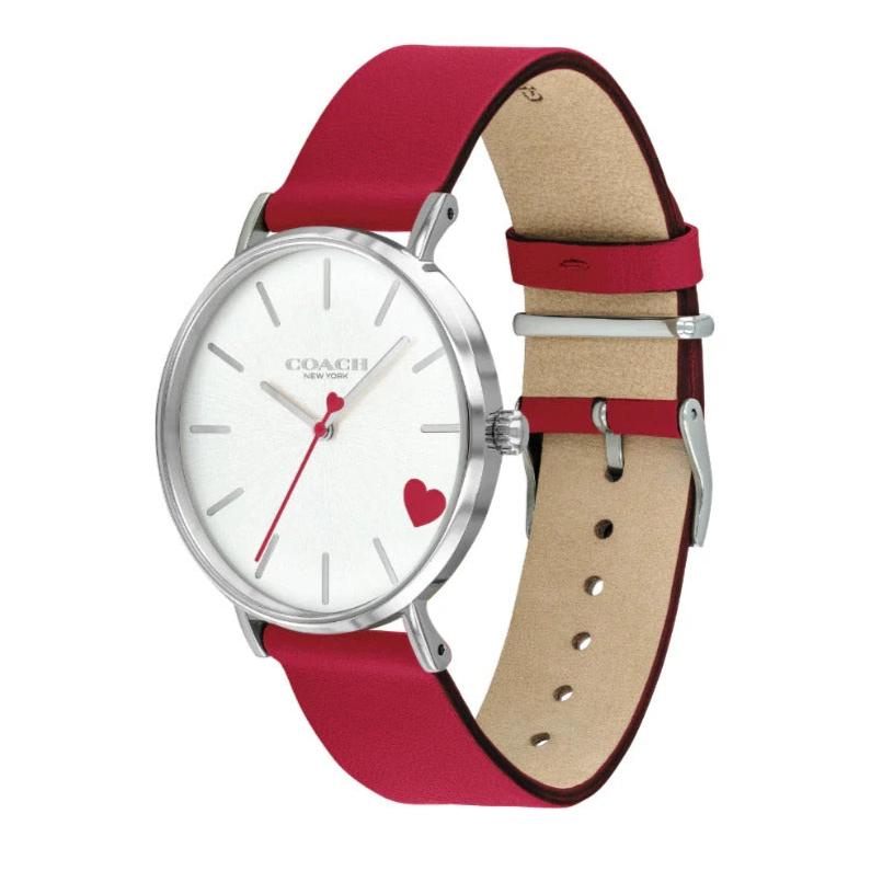 Coach Perry Silver Dial Red Leather Strap Watch for Women - 14503515 Buy Now By Coach