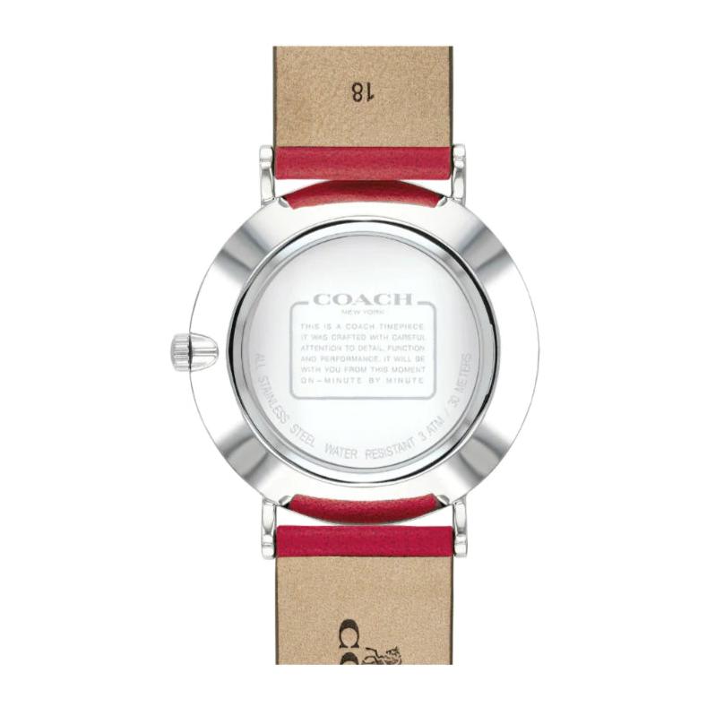 Coach Perry Silver Dial Red Leather Strap Watch for Women - 14503515 Buy Now By Coach