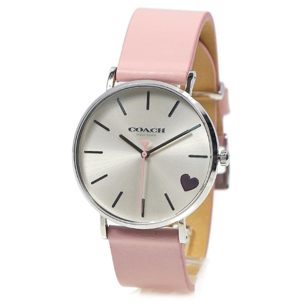 Coach Perry Silver Dial Pink Leather Strap Watch for Women - 14503516 Buy Now By Coach