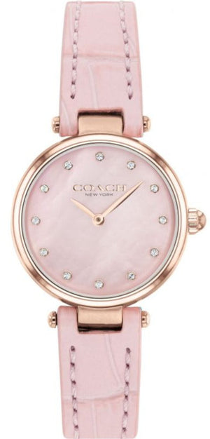 Coach Hayley Mother of Pearl Pink Dial Pink Leather Strap Watch for Women - 14503537 Buy Now By Coach