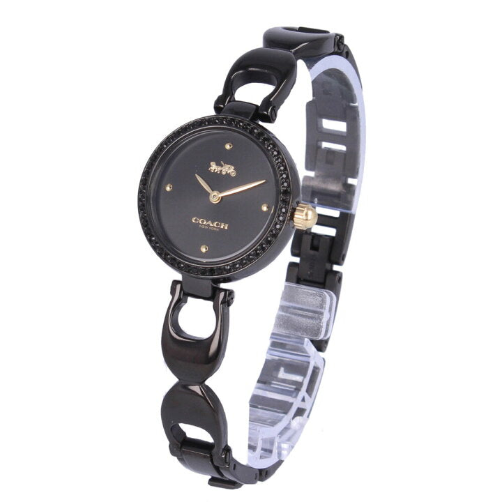 Coach Park Swarovski Crystals Black Dial Black Steel Strap Watch for Women - 14503564 Buy Now By Coach