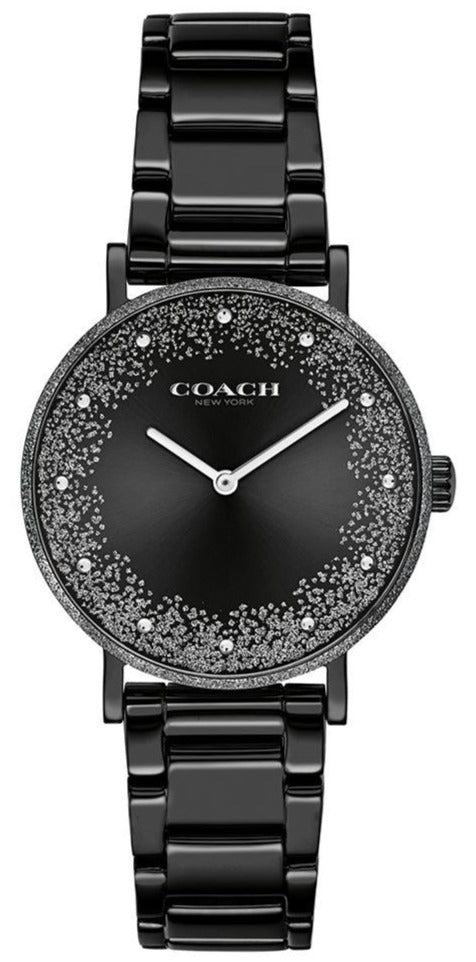 Coach Perry Black Ion Plated Dial Black Steel Strap Watch for Women - 14503641 Buy Now By Coach