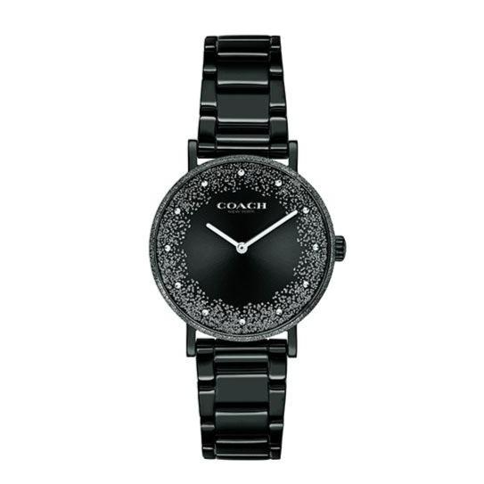Coach Perry Black Ion Plated Dial Black Steel Strap Watch for Women - 14503641 Buy Now By Coach