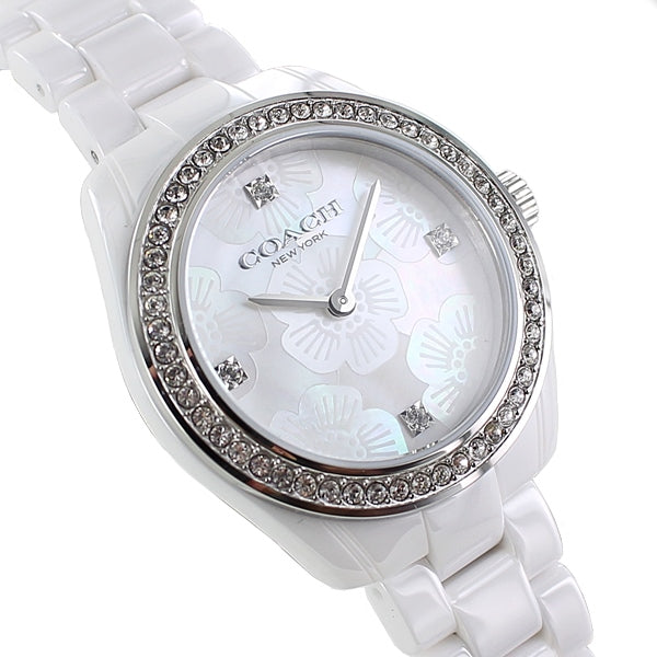 Coach Preston Mother of Pearl Dial White Steel Strap Watch for Women - 14503661 Buy Now By Coach