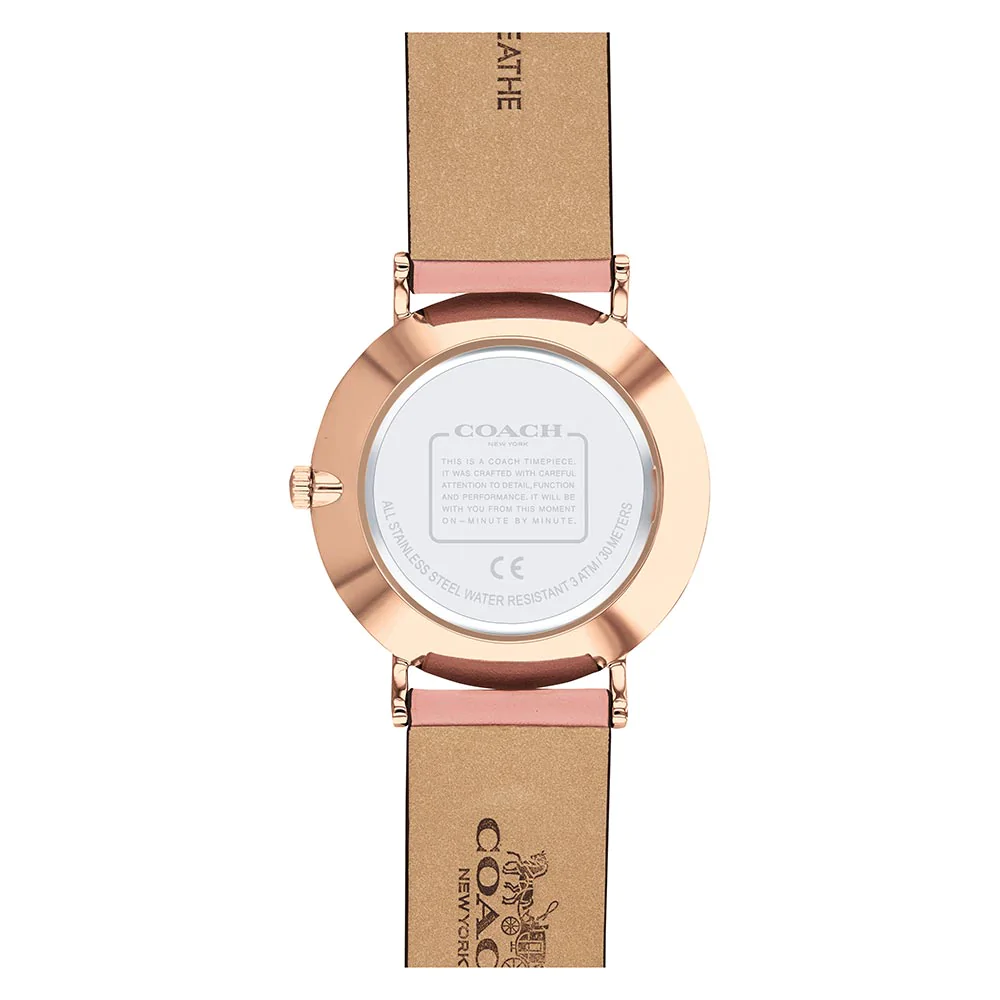 Coach Perry Analog Gold Dial Brown Leather Strap Watch for Women - 14503331-C Buy Now By Coach