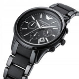 Emporio Armani Ceramica Chronograph Black Dial Black Strap Watch For Men - AR1452 Buy Now By Emporio Armani