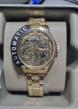 Fossil Rye Automatic Skeleton Gold Dial Gold Steel Strap Watch for Women - BQ3755 Buy Now By Fossil