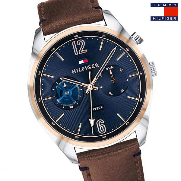 Tommy Hilfiger Deacan Blue Dial Brown Leather Strap Watch for Men - 1791549 Buy Now By Tommy Hilfiger