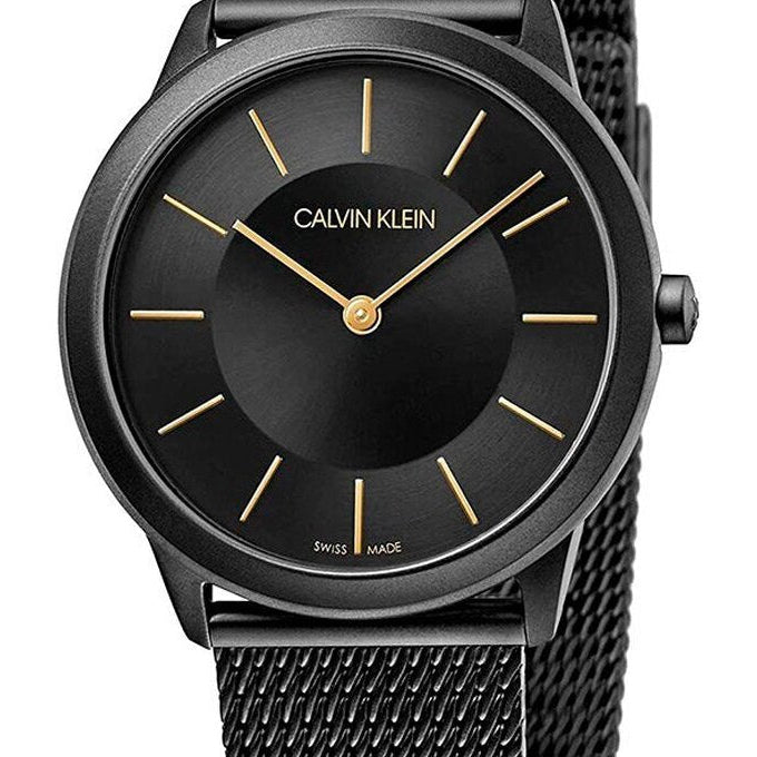 Calvin Klein Minimal Black Dial Black Steel Strap Watch For Men - K3M524Z1 Buy Now By Calvin Klein