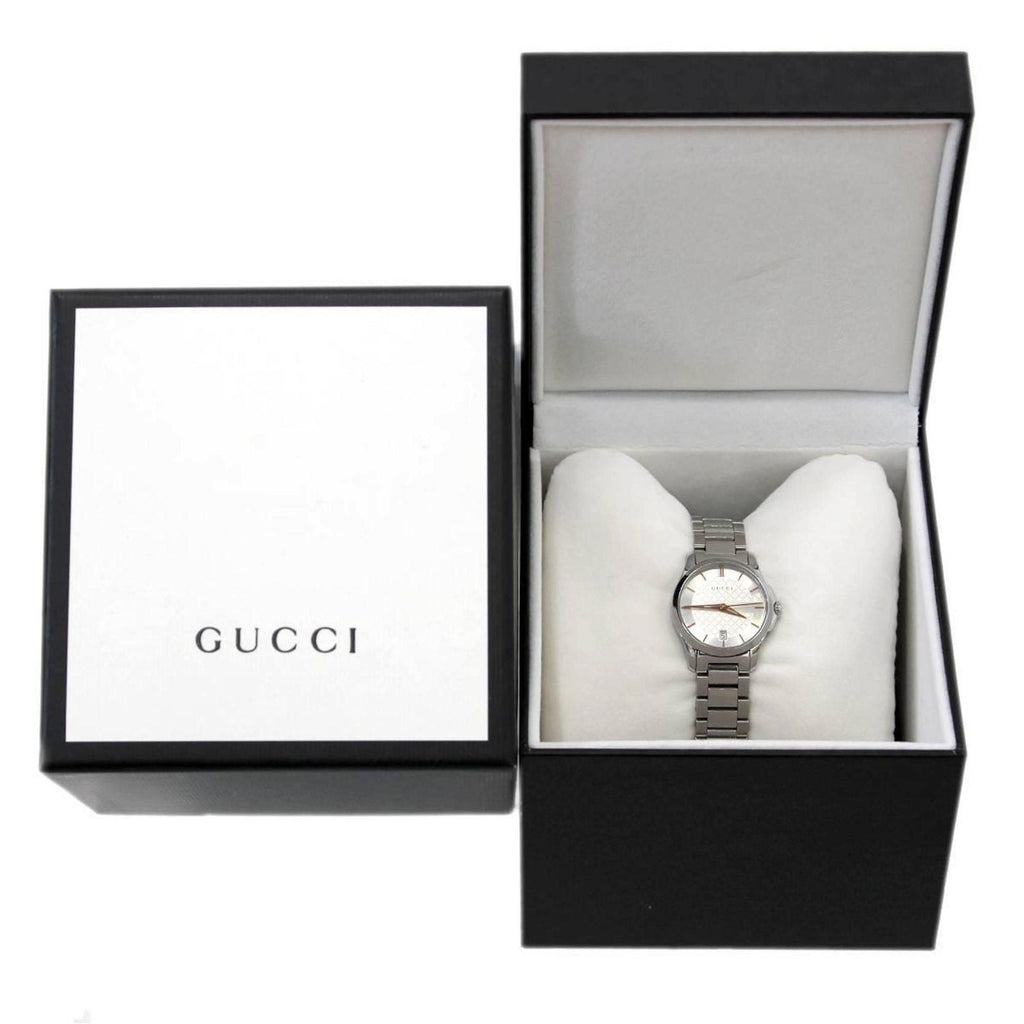 Gucci G Timeless Silver Dial Silver Steel Strap Watch For Women - YA126523 Buy Now By Gucci