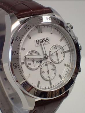Hugo Boss Ikon White Dial Brown Leather Strap Watch for Men - 1513175 Buy Now By Hugo Boss