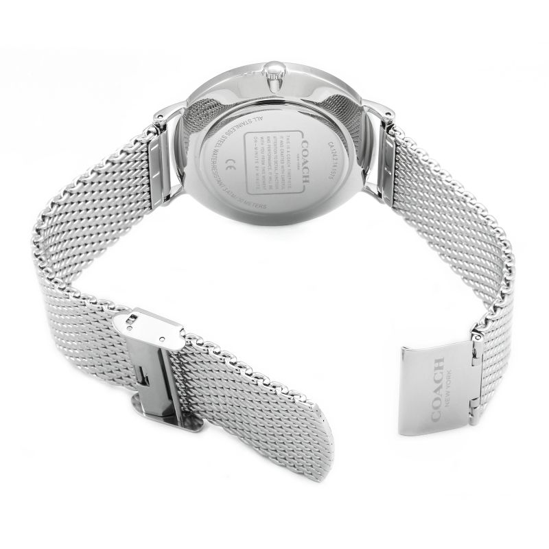 Coach Charles Black Dial Silver Mesh Bracelet Watch for Men - 14602144 Buy Now By Coach