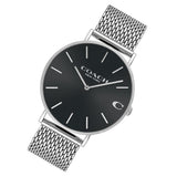 Coach Charles Black Dial Silver Mesh Bracelet Watch for Men - 14602144 Buy Now By Coach