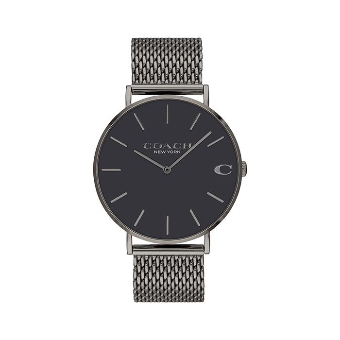 Coach Charles Black Dial Grey Mesh Bracelet Watch for Men - 14602145 Buy Now By Coach