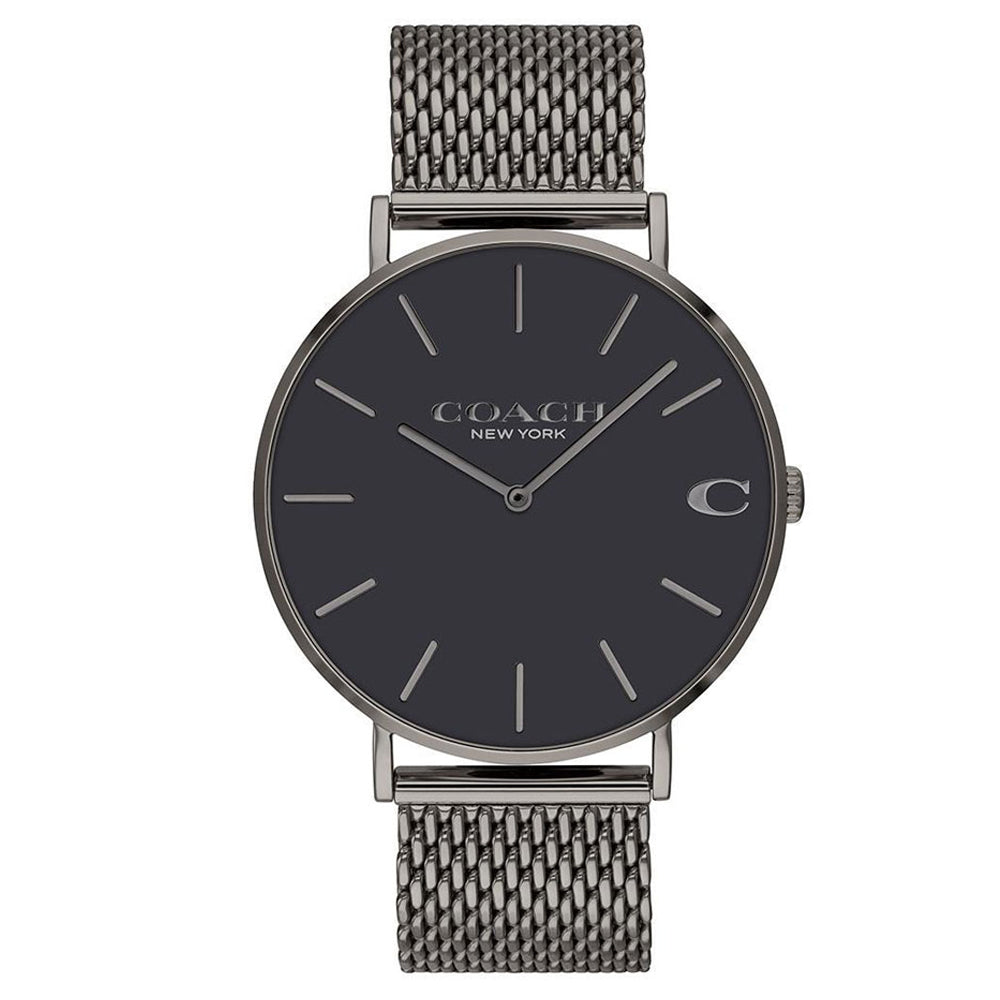 Coach Charles Black Dial Grey Mesh Bracelet Watch for Men - 14602145 Buy Now By Coach