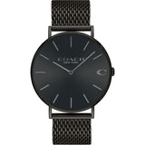 Coach Charles Black Dial Black Mesh Bracelet Watch for Men - 14602148 Buy Now By Coach