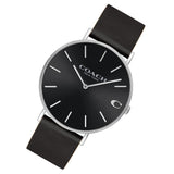 Coach Charles Black Dial Black Leather Strap Watch for Men - 14602149 Buy Now By Coach