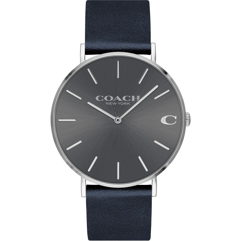 Coach Charles Grey Dial Black Leather Strap Watch for Men - 14602150 Buy Now By Coach