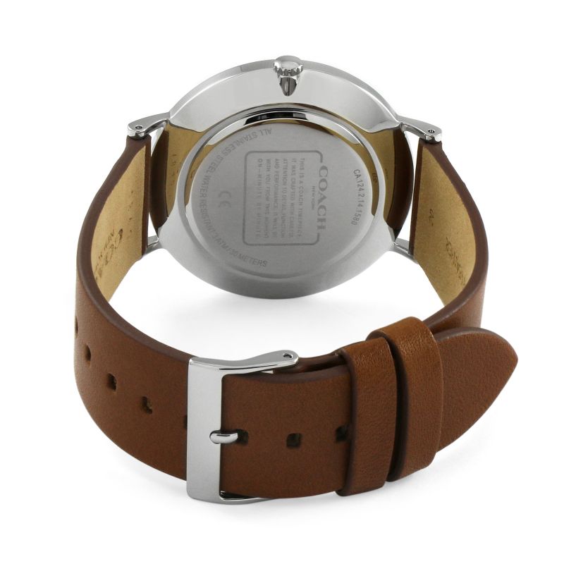 Coach Charles Blue Dial Brown Leather Strap Watch for Men - 14602151 Buy Now By Coach