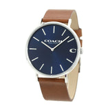 Coach Charles Blue Dial Brown Leather Strap Watch for Men - 14602151 Buy Now By Coach