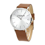 Coach Charles Silver Dial Brown Leather Strap Watch for Men - 14602152 Buy Now By Coach