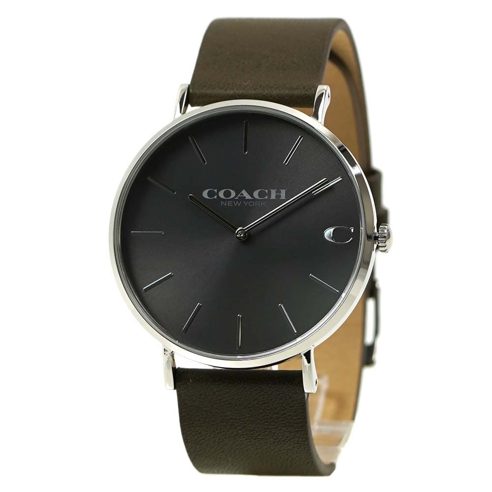 Coach Charles Grey Dial Brown Leather Strap Watch for Men - 14602153 Buy Now By Coach