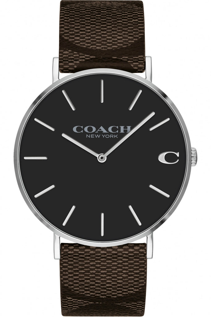 Coach Charles Black Dial Brown Leather Strap Watch for Women - 14602156 Buy Now By Coach