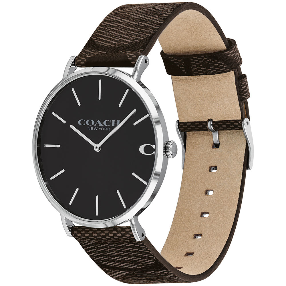 Coach Charles Black Dial Brown Leather Strap Watch for Women - 14602156 Buy Now By Coach